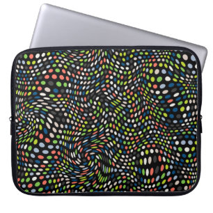 Coloured small dots background. Circles wave. Abst Laptop Sleeve