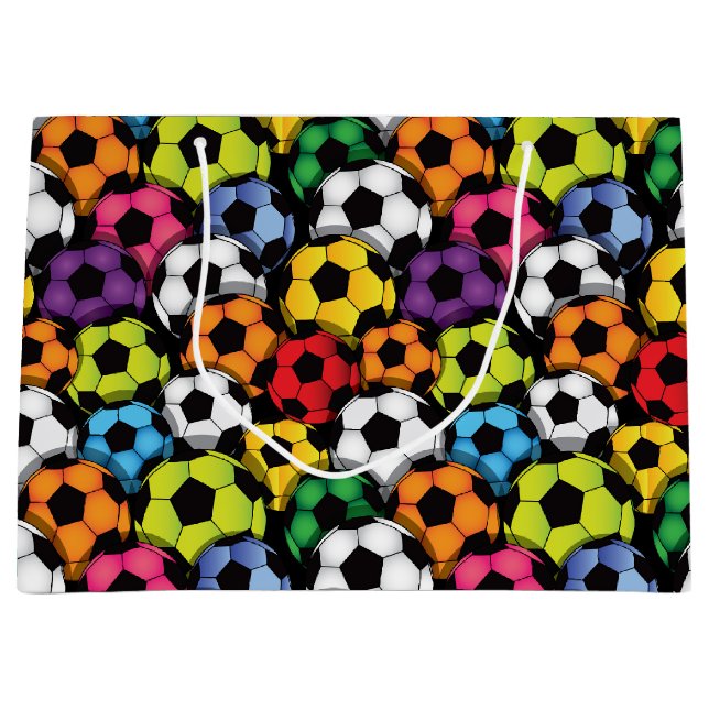 Coloured Soccer Balls Large Gift Bag (Front)