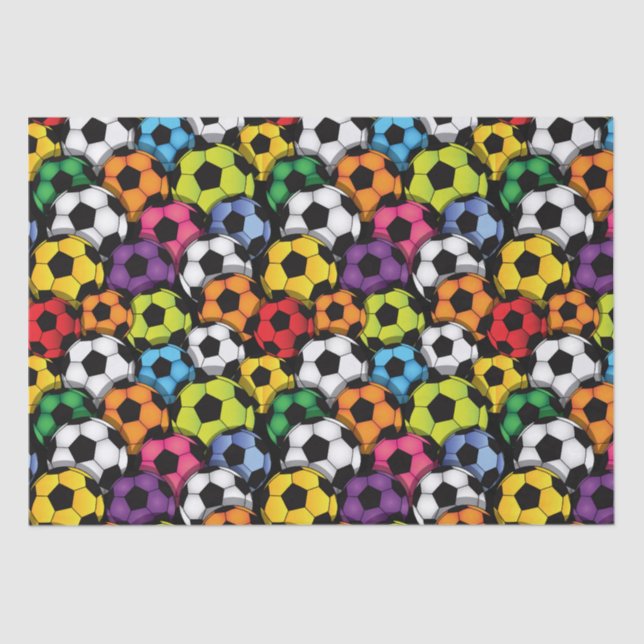 Coloured Soccer Balls Tissue Paper (Front)