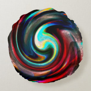 Coloured spiral in soft rough and matte or polishe round cushion