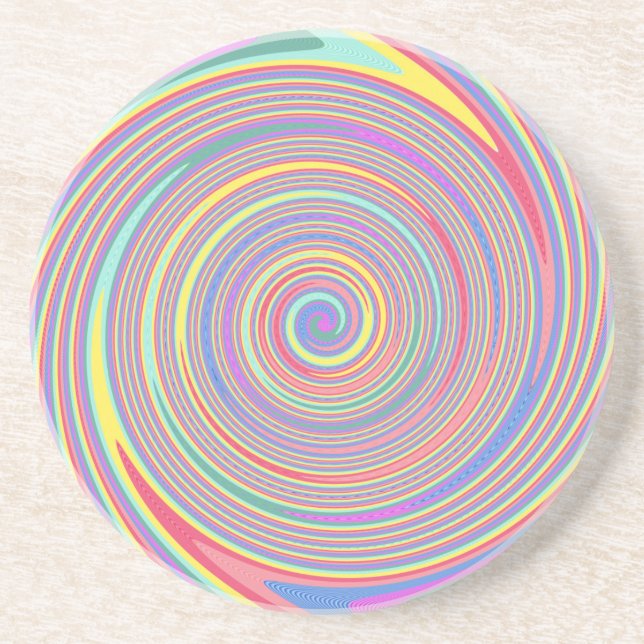 Coloured Spiral Swirl Coaster (Front)