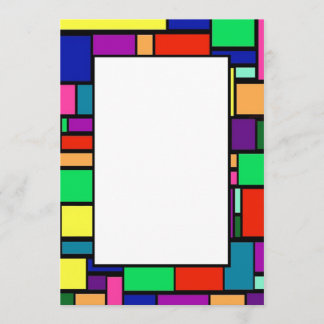 Coloured Squares Border 1 Invitation