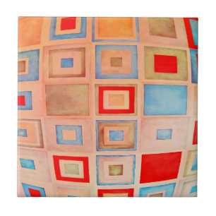 Coloured squares ceramic tile