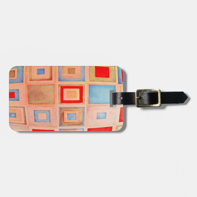 Coloured squares luggage tag (Front Horizontal)