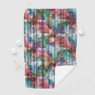 Coloured stains with torn stripes, virtual decape  golf towel