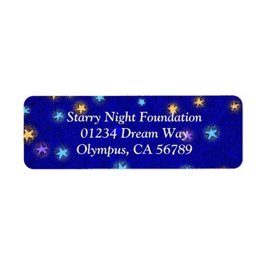 Coloured Stars Etching Custom Return Address Label