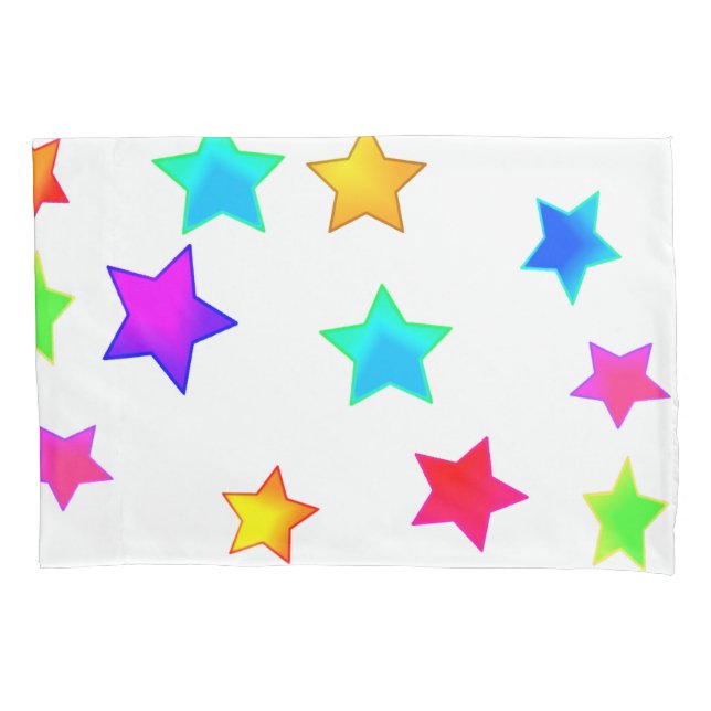 Coloured Stars Pillow Case (Front)