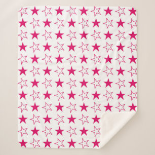 Coloured stars seamless pattern, pink stars vintag sherpa blanket