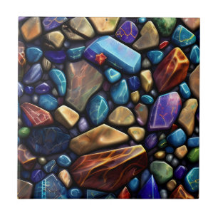 Coloured Stone Mosaic Pattern Ceramic Tile