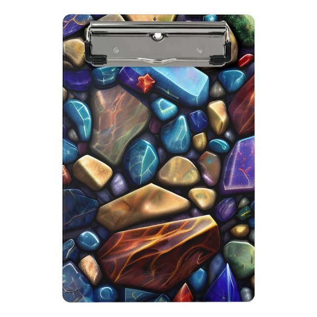 Coloured Stone Mosaic Pattern Mini Clipboard (Front)