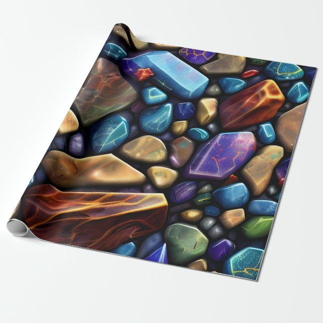 Coloured Stone Mosaic Pattern Wrapping Paper (Unrolled)