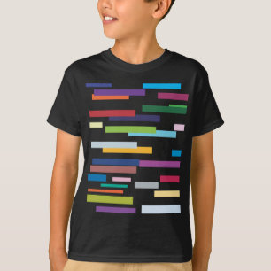 Coloured Stripes Kids Black Tee Shirt