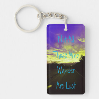 Coloured Sunset and Quote Keychain
