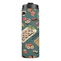 Coloured Sushi and rolls seamless pattern,excellen
