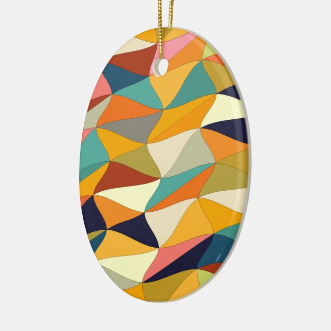 coloured tangle ceramic tree decoration (Left)