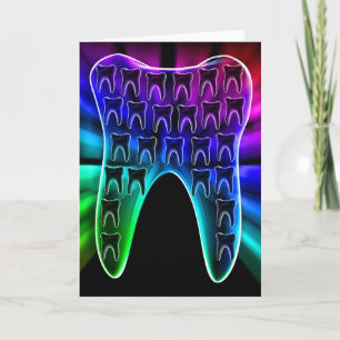 Coloured Tooth Dental Art Greeting Card