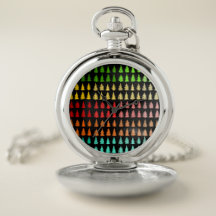 Coloured Trees Pocket Watch