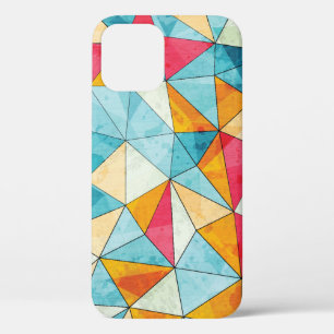 Coloured Triangles: Grunge Vintage Pattern iPhone 12 Case