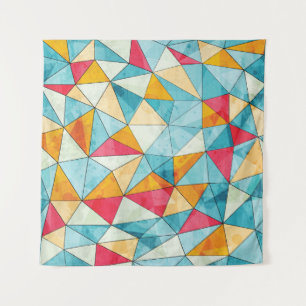 Coloured Triangles: Grunge Vintage Pattern Tapestry