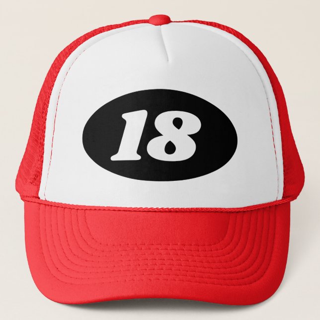 Coloured trucker hat for teen's 18th Birthday (Front)