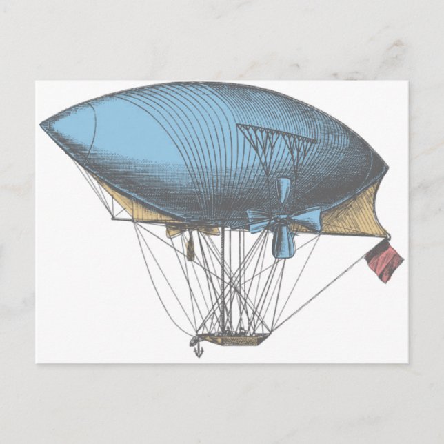 Coloured Vintage Airship Postcard (Front)