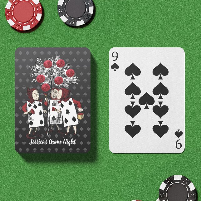 Coloured Vintage Illustration Alice Cards (Featuring the loyal card wearing henchmen for the Queen Of Hearts in tribute to Alice in Wonderland )