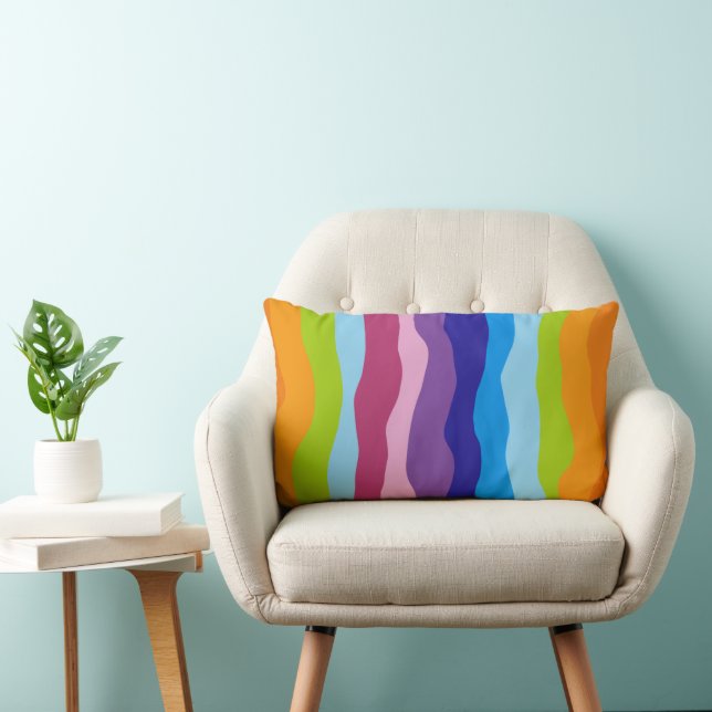 coloured wave lumbar cushion (Chair)