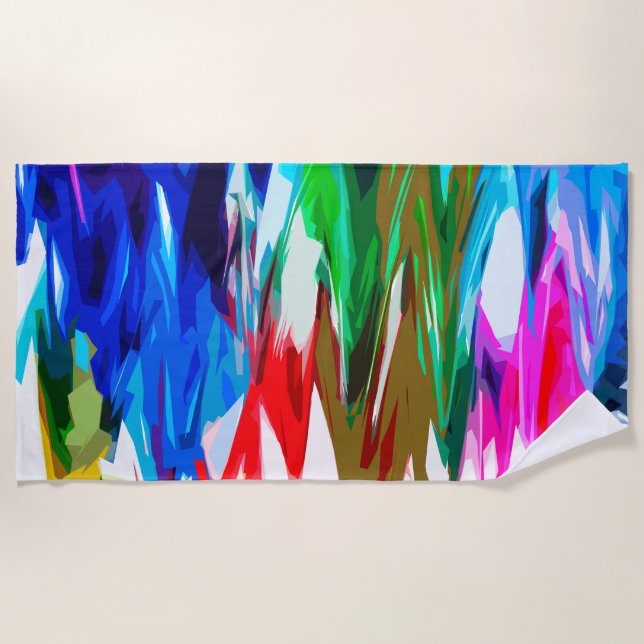 Coloured waves beach towel (Front)