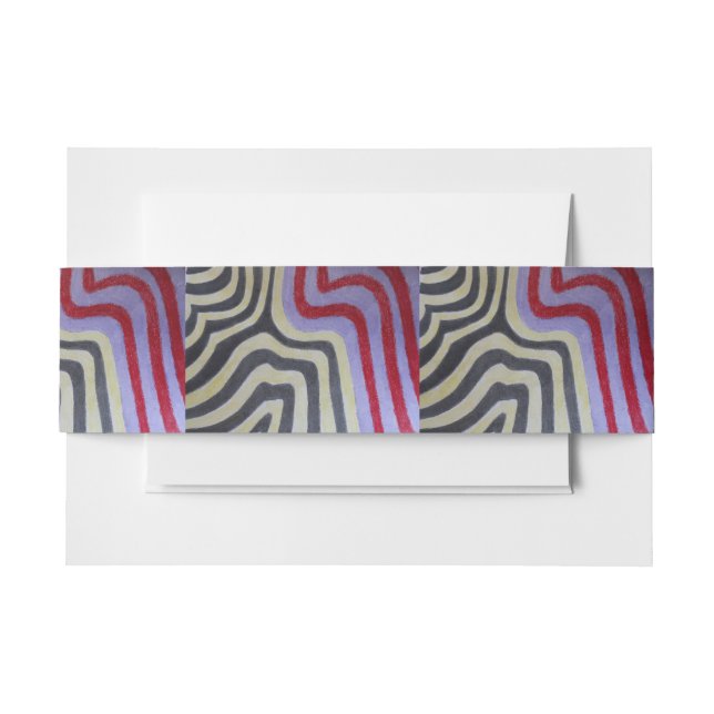 Coloured Waves Invitation Belly Band (Front Example)