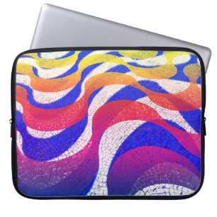 Coloured waves laptop sleeve