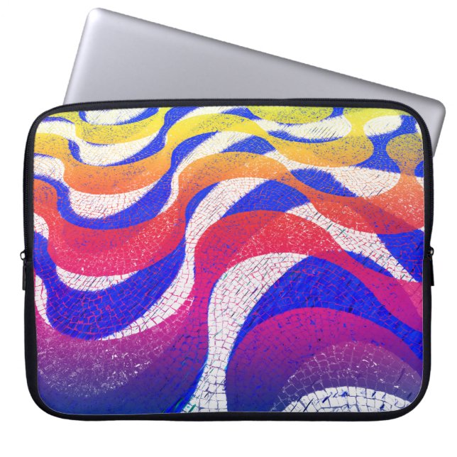 Coloured waves laptop sleeve (Front)
