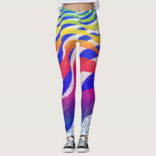 Coloured waves leggings (Front)