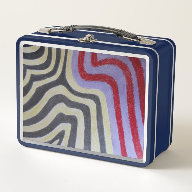 Coloured Waves Metal Lunchbox (Front)
