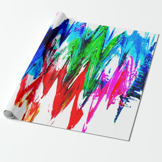 Coloured waves wrapping paper (Unrolled)