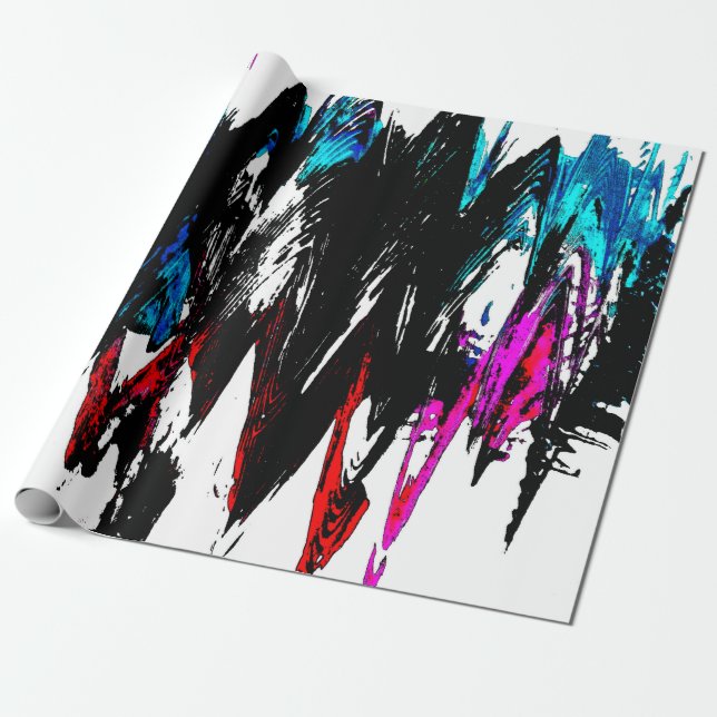 Coloured waves wrapping paper (Unrolled)