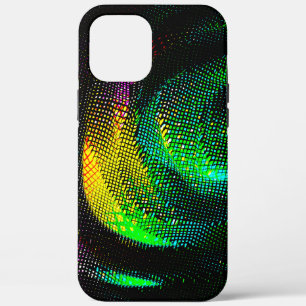 Coloured weird spiral with newsprint effect on dar iPhone 12 pro max case