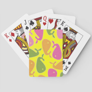 coloured whales playing cards