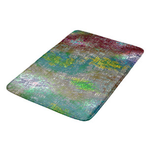 Coloured with grooves and skinned stained paint bath mat