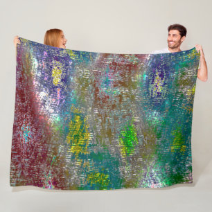 Coloured with grooves and skinned stained paint fleece blanket