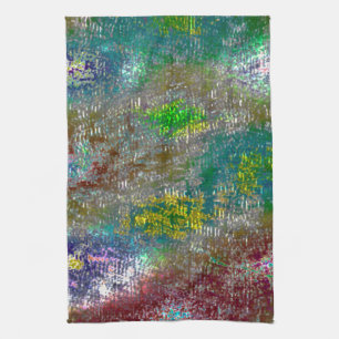 Coloured with grooves and skinned stained paint tea towel