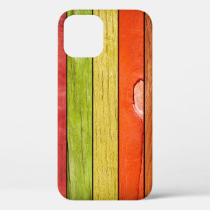 coloured wooden texture, 3D illustration3d, abstra iPhone 12 Case