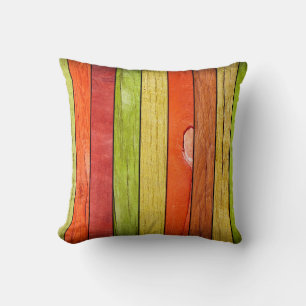 coloured wooden texture, 3D illustration3d, abstra Cushion