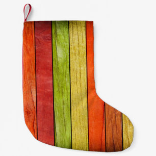 coloured wooden texture, 3D illustration3d, abstra Small Christmas Stocking