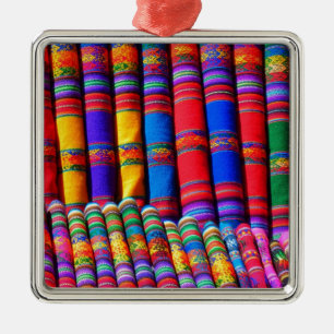 Coloured Woven Cloth Metal Tree Decoration