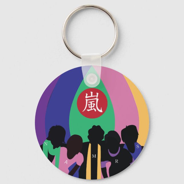 Colourful 嵐 key ring (Front)