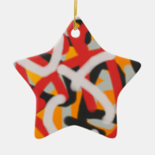 colourful 0748 abstract art ceramic tree decoration