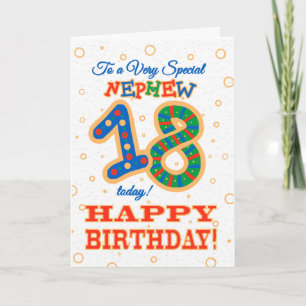 Colourful 18th Birthday for Special Nephew Card