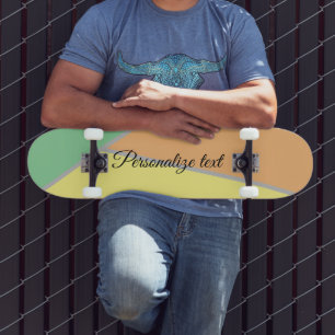Colourful 1970s triangles pattern Modern Asbtrac Skateboard