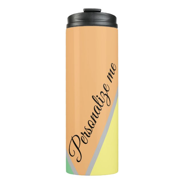 Colourful 1970s triangles pattern | Modern Asbtrac Thermal Tumbler (Front)