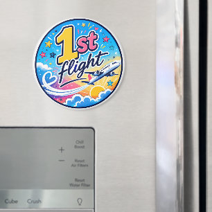 Colourful 1st flight aeroplane souvenir magnet